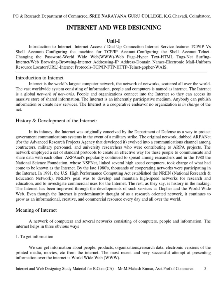 Internet And Web Designing Pdf Pdf World Wide Web Internet Web