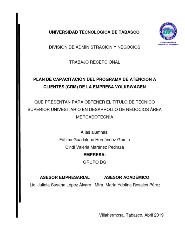 Plan de Capacitación CRM Volkswagen | PDF | Análisis FODA | Gestión de ...