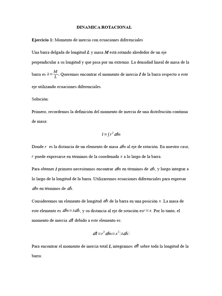 Ejercicios Dinamica Rotacional Pdf Esfuerzo De Torsión Momento