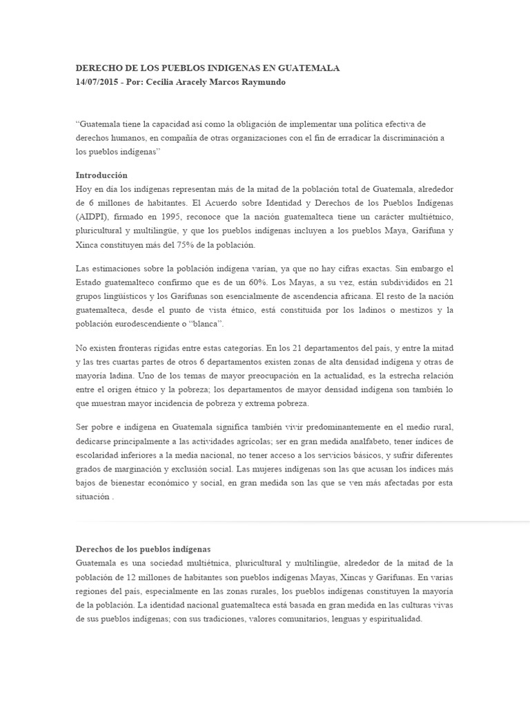 Derecho de Los Pueblos Indigenas en Guatemala | Descargar gratis PDF ...