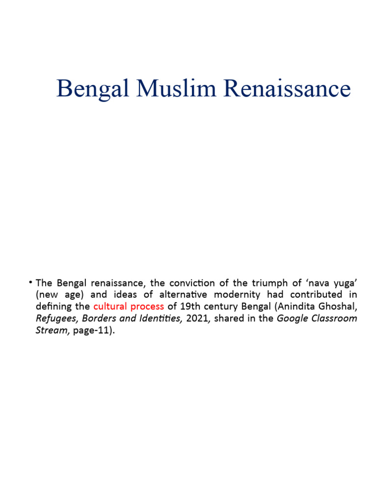 Bengal Muslim Renaissance | PDF | British Raj