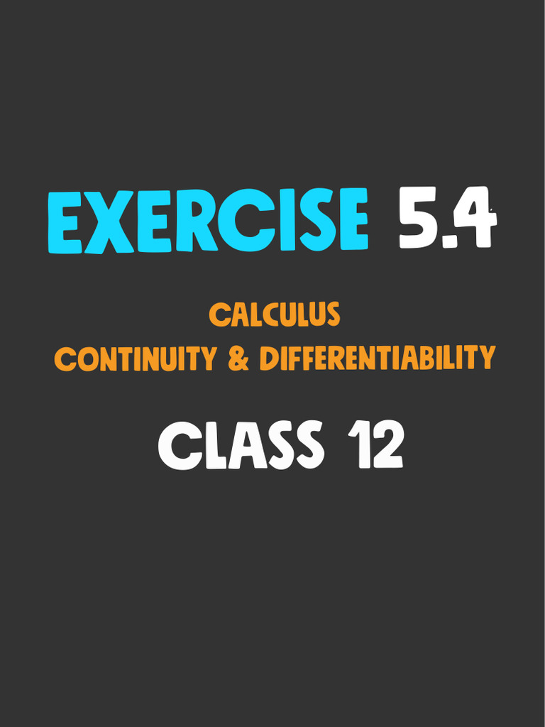 Calculus Exercise 5.4 Solutions | PDF