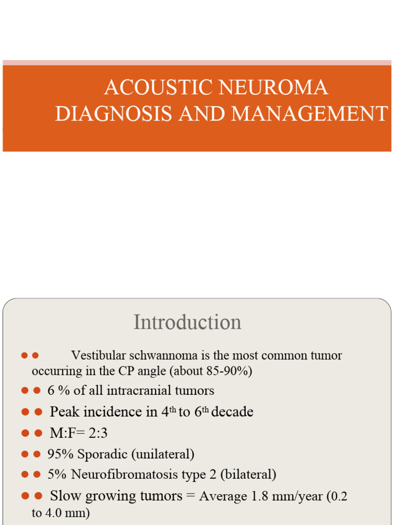 Acoustic Neuroma Diagnosis and Management PDF Neuroscience
