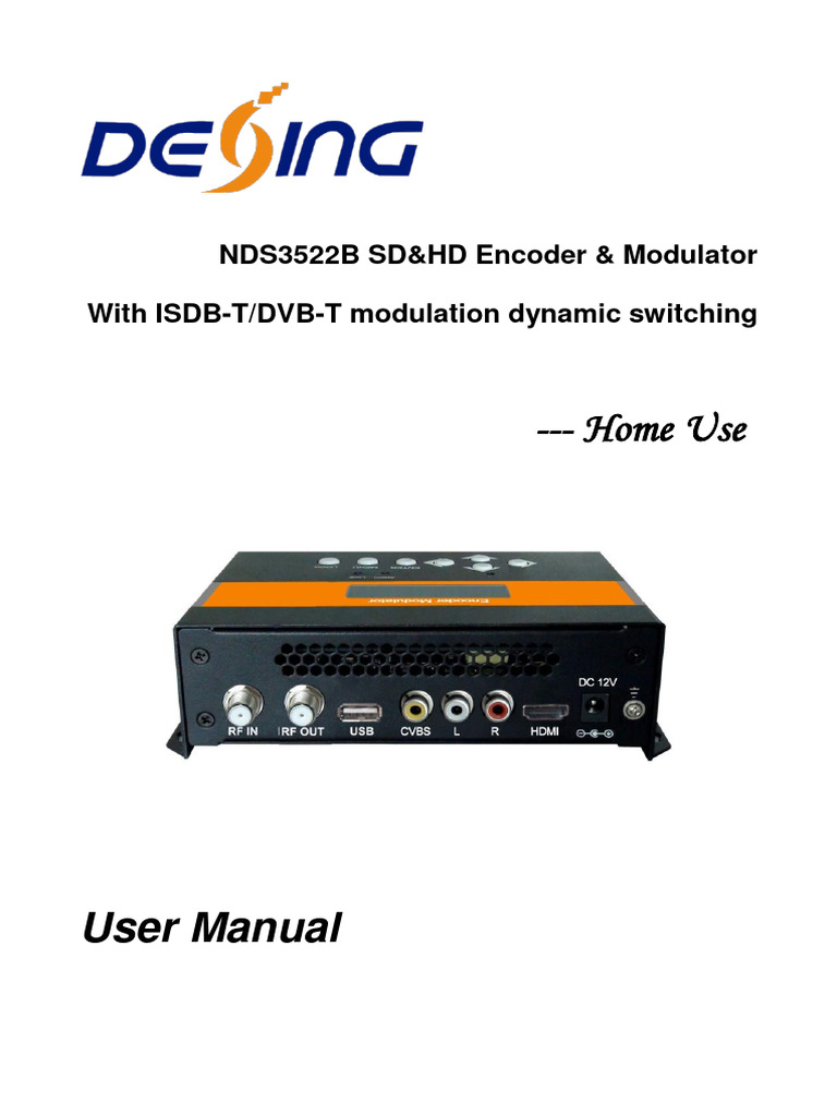 NDS3522B SD&HD Encoder Modulator Guide | PDF | Data Compression ...