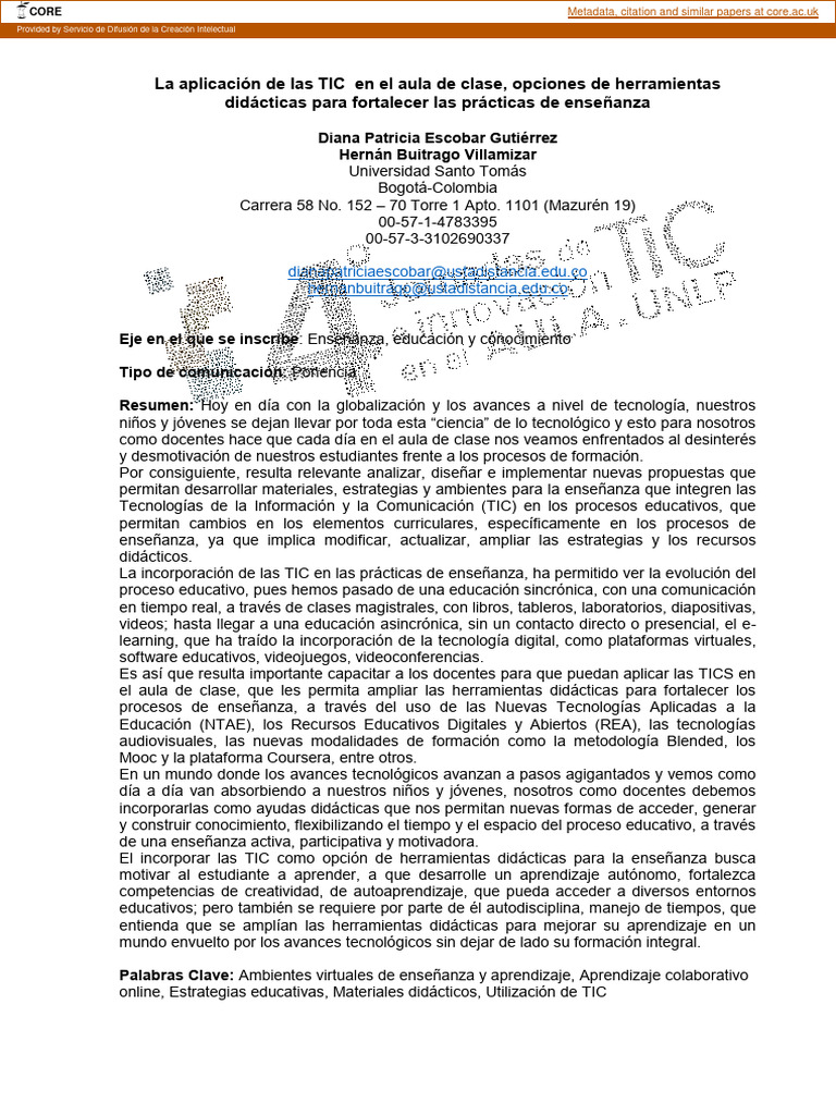 La Aplicacion de Las Tic en El Aula de Clase, Opciones de Herramientas ...