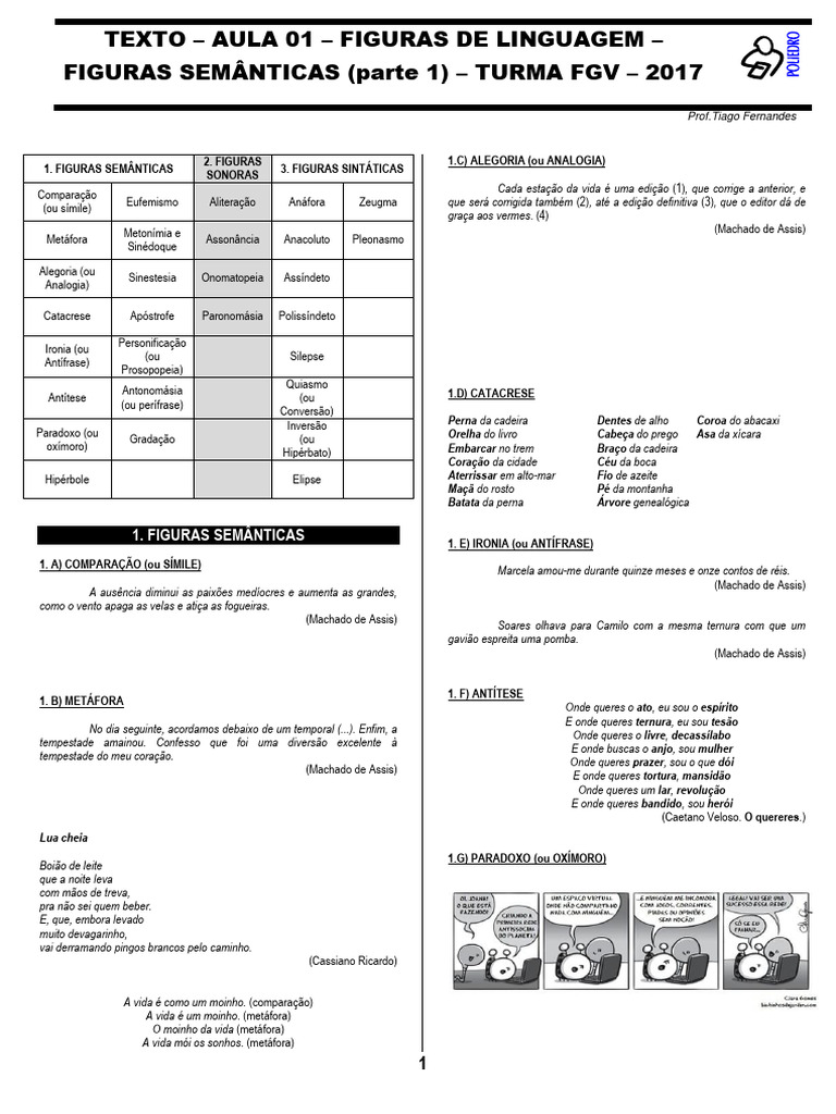 Exemplos de Figuras de Linguagem | PDF | Aprendizado | Amor