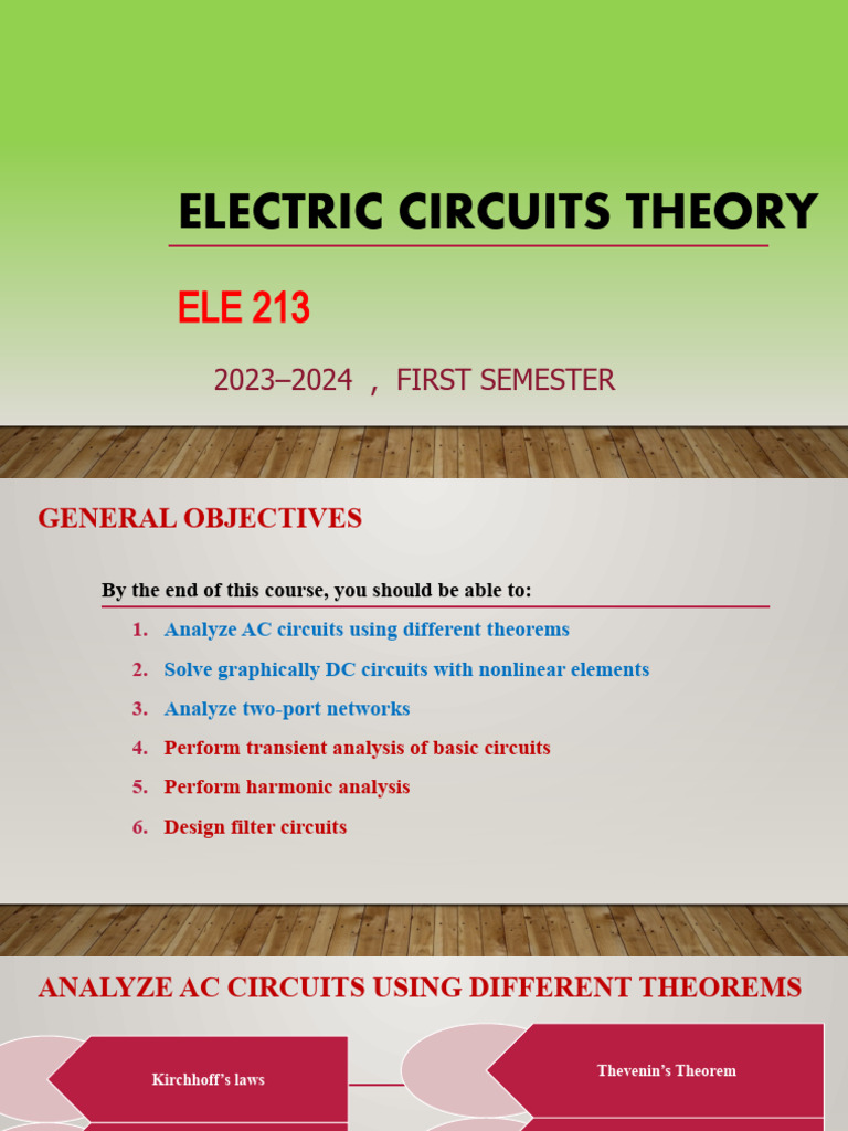 Electric Circuits Theory Overview | PDF | Electrical Network ...