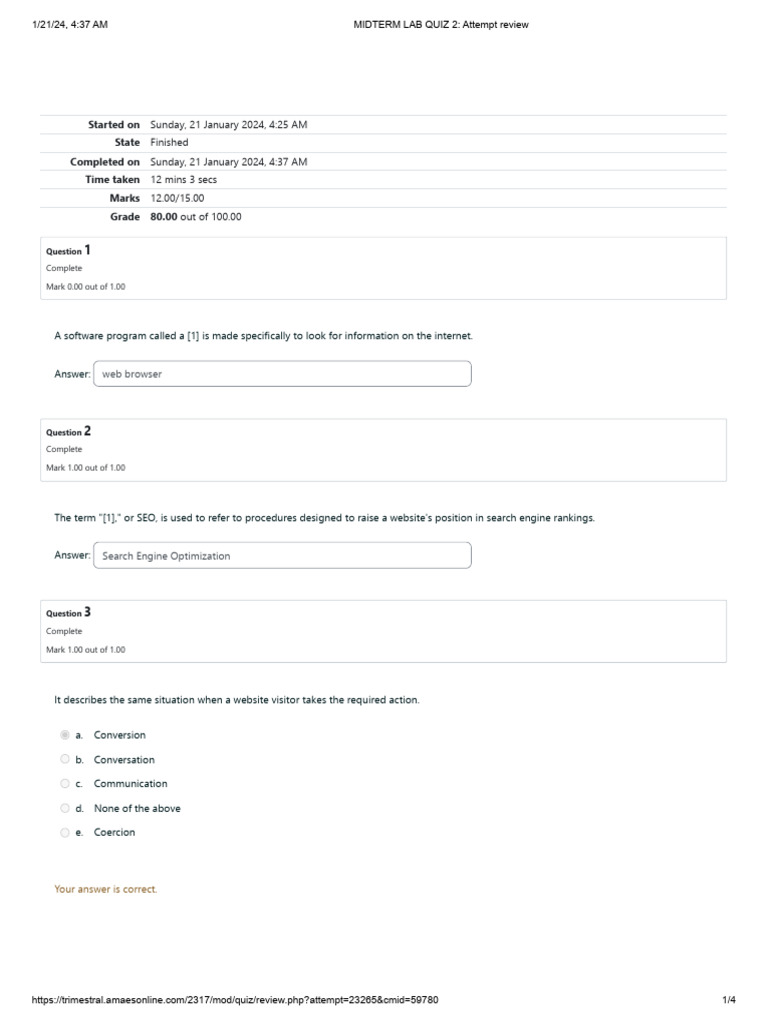 Midterm Lab Quiz 2 Review Summary | PDF | Web 2.0 | Computing