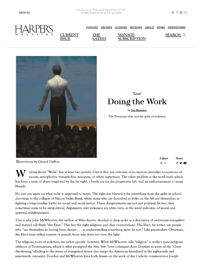 Harper's Magazine Doing The Work, by Ian Buruma I | PDF