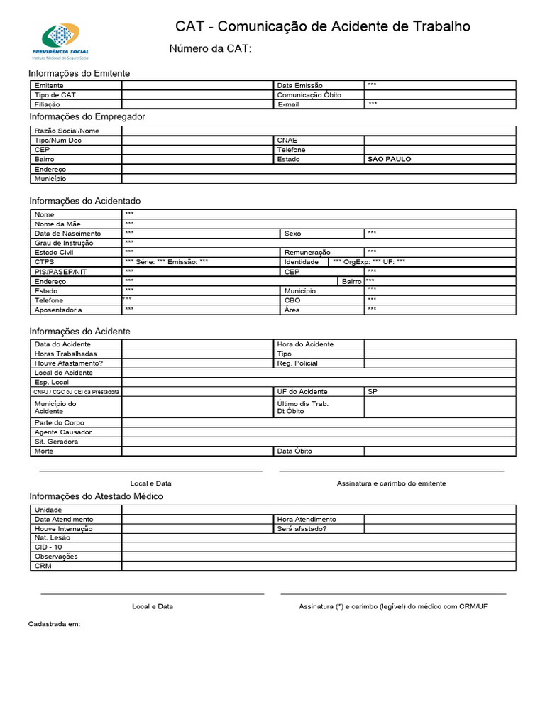 Preenchimento Para Cat Pdf