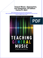 (Download PDF) Teaching General Music Approaches Issues and Viewpoints 1St Edition Carlos R Abril Online Ebook All Chapter PDF