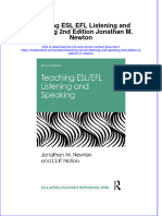 (Download PDF) Teaching Esl Efl Listening and Speaking 2Nd Edition Jonathan M Newton Online Ebook All Chapter PDF