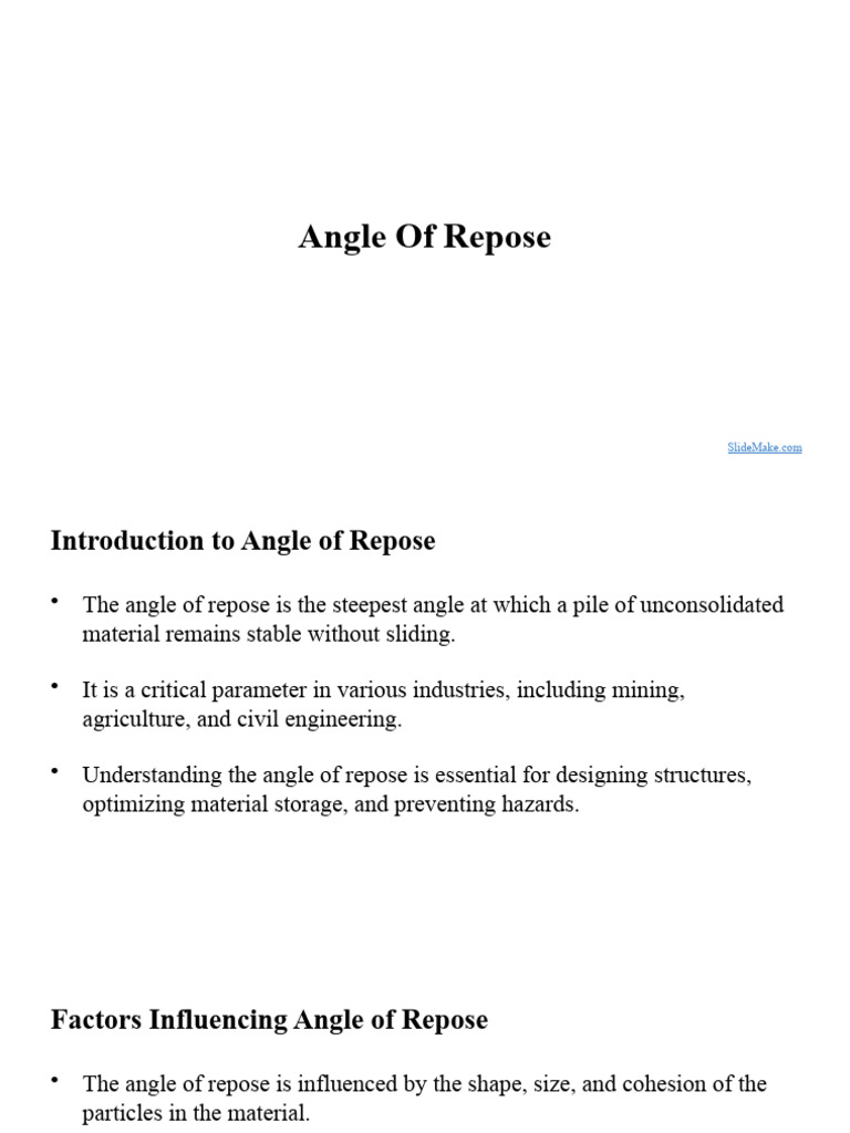 Angle of Repose | PDF