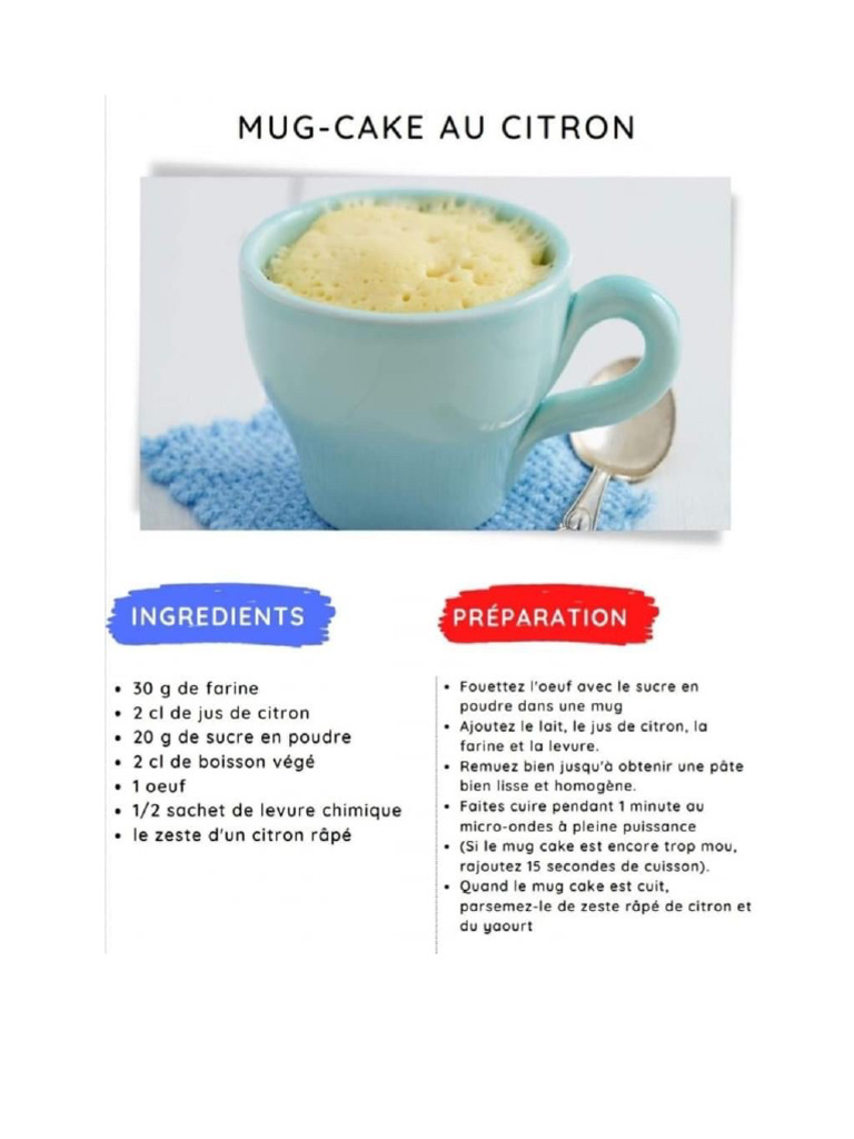 Dessin Recette Mug Cake