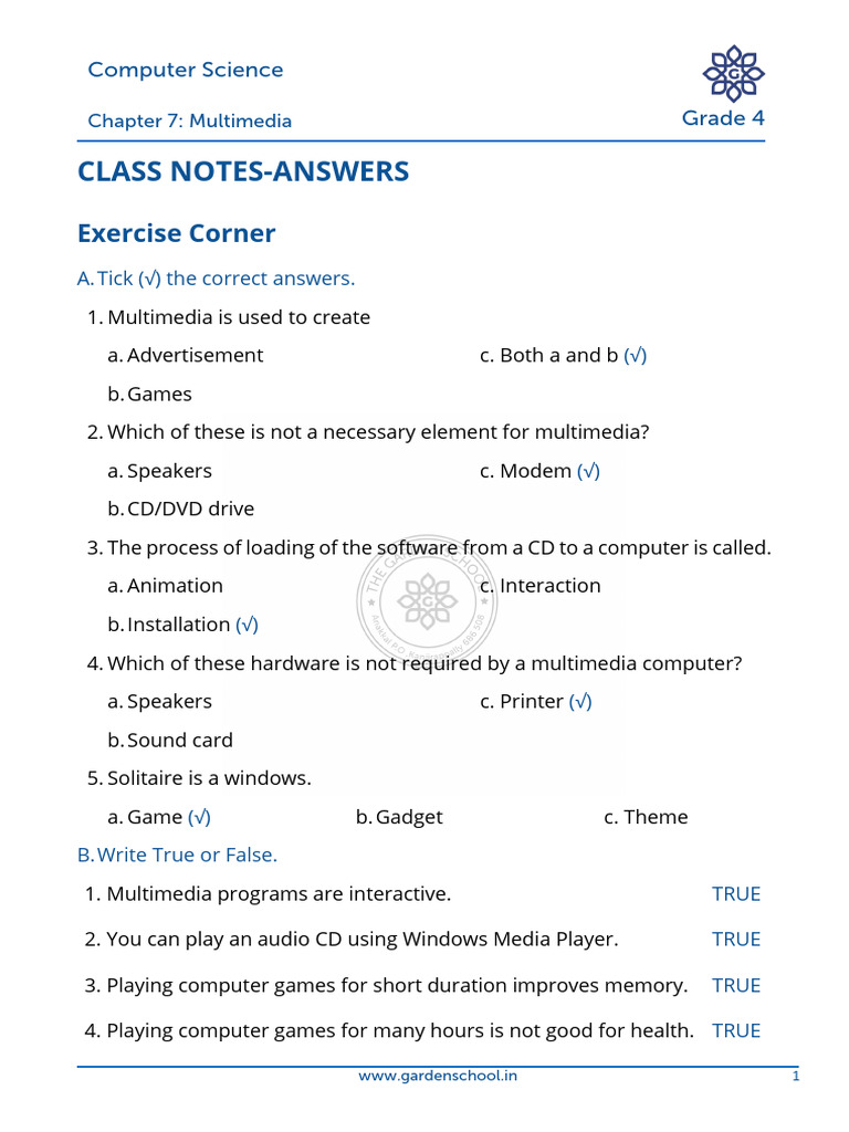 AK CN Grade+4 Computer+Science Chapter+7 | PDF | Multimedia ...