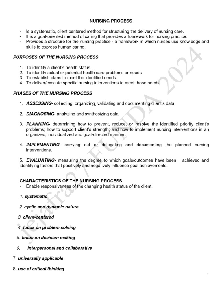 Nursing Process Overview and Phases | PDF | Medical Diagnosis | Nursing