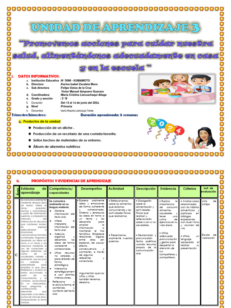 5° - KUMAMOTO - UNIDAD DE APRENDIZAJE 3.TERMINADOdocx | PDF | Números ...
