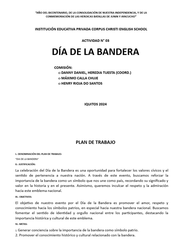 Plan Dia de La Bandera | PDF | Nación