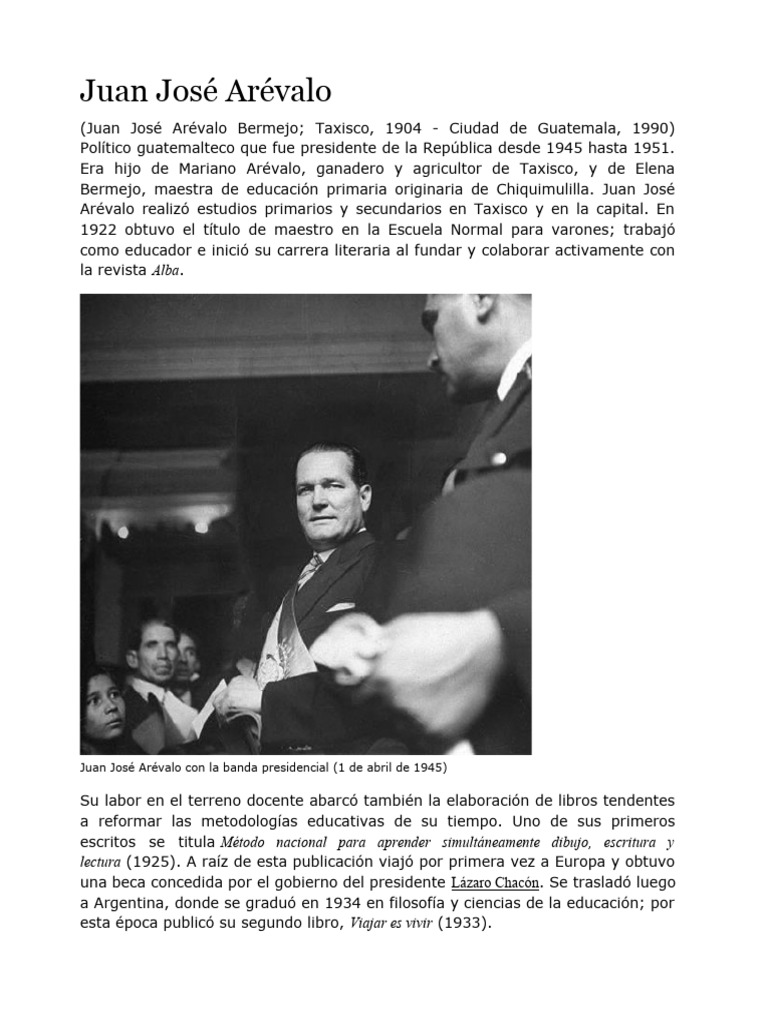 Juan José Arévalo | PDF | Guatemala