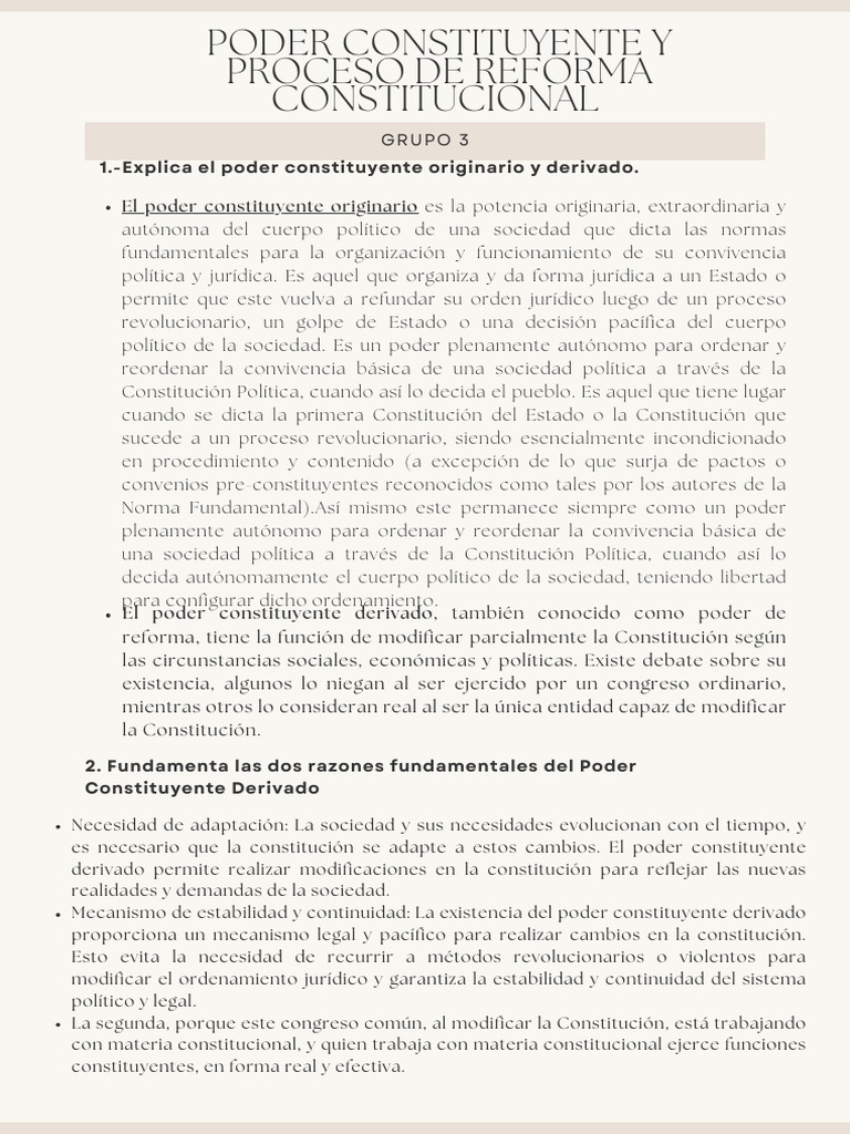 Poder Constituyente Y Proceso de Reforma Constitucional | PDF ...