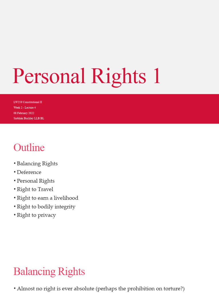 2 Personal Rights 1 | PDF | Right To Privacy | Privacy