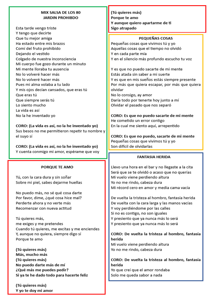 Letras de Amor y Desamor en Salsa | PDF | Amor