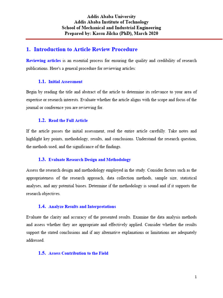 ARTICLE REVIEW FORMAT PDF intelligence overview