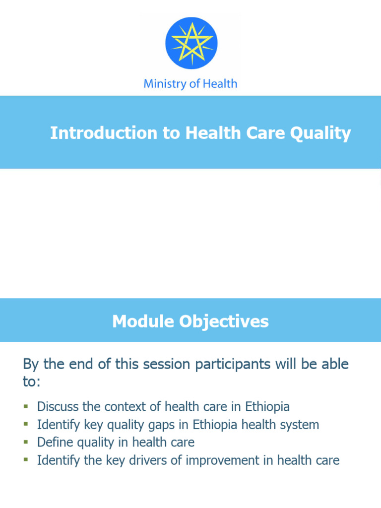 Module 1_Introduction to HC Quality | PDF | Health Care | Social Programs