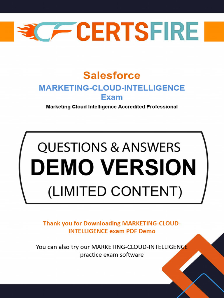 Marketing Cloud Intelligence Exam Guide | PDF | Data | Cloud Computing