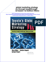 (Download PDF) Toyotas Global Marketing Strategy Innovation Through Breakthrough Thinking and Kaizen 1St Edition Hibino Online Ebook All Chapter PDF