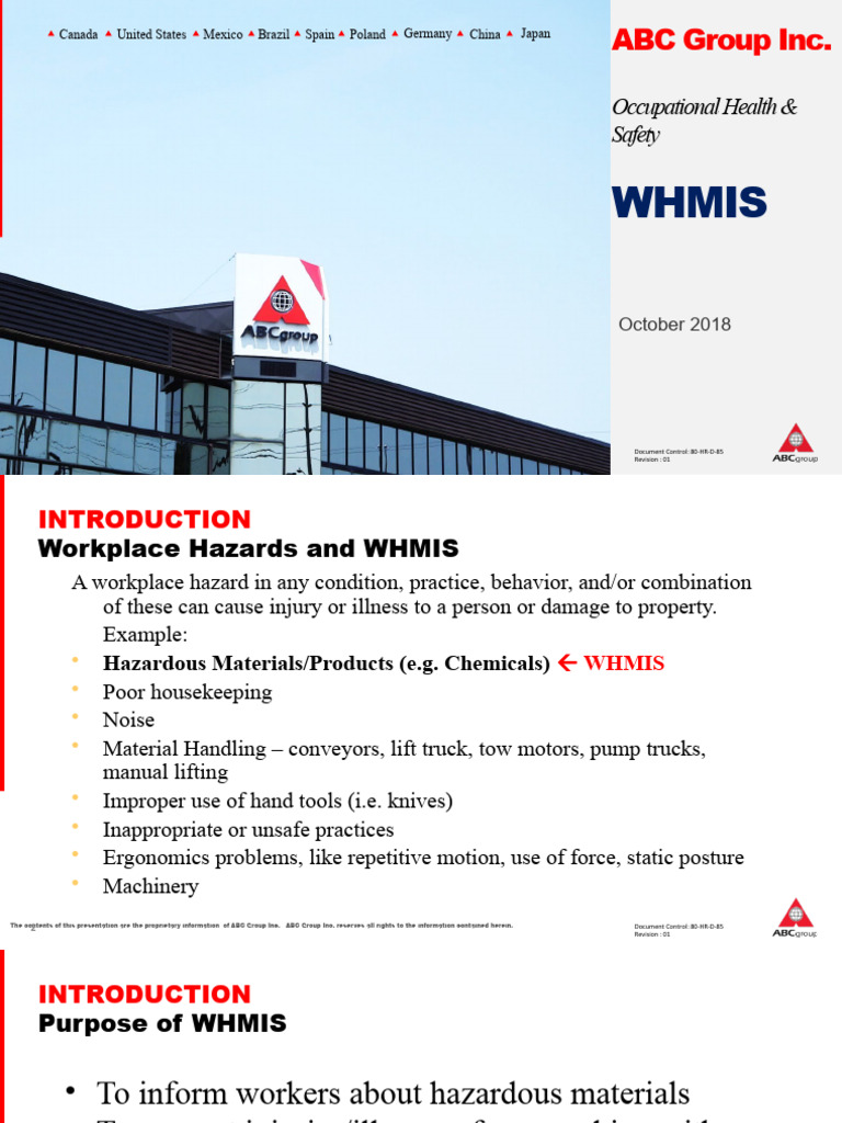 WHMIS Training and Safety Guidelines | PDF | Occupational Safety And ...