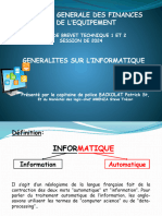 GENERALITES SUR L'INFORMATIQUE