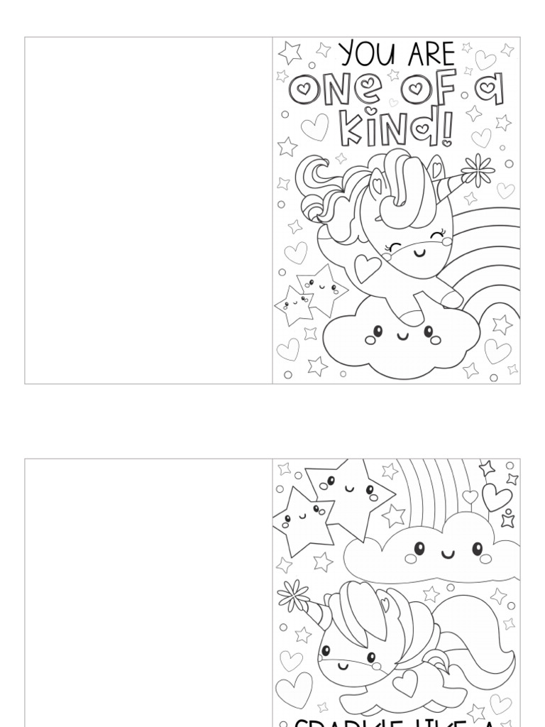 Unicorn Coloring Cards | PDF