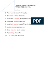 Fill the Blanks With the Correct Form Verb_ Simple Present _present Continuous