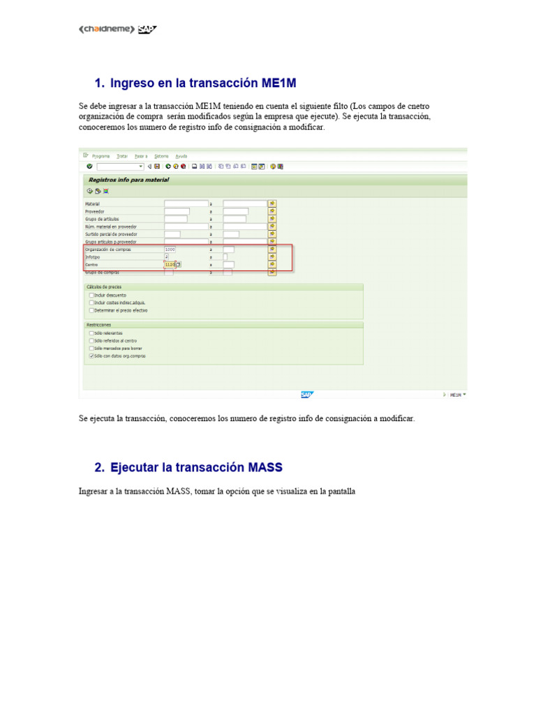 Uso de la transacción ME1M en SAP | PDF