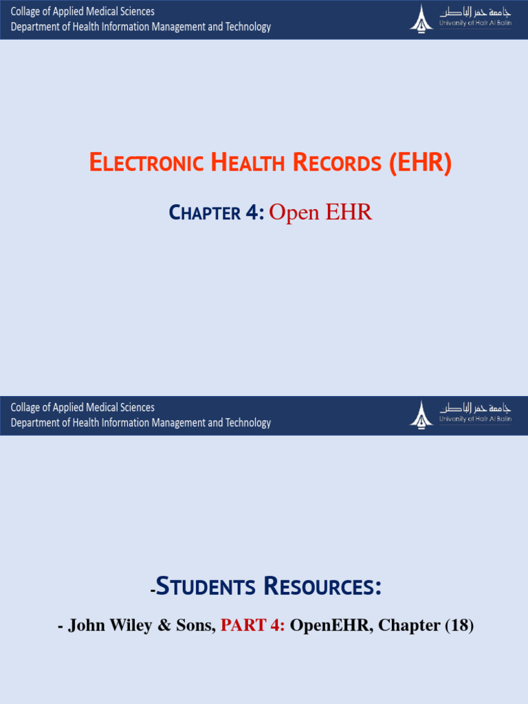 Ehr Chapter 4 Pdf Electronic Health Record Information Science
