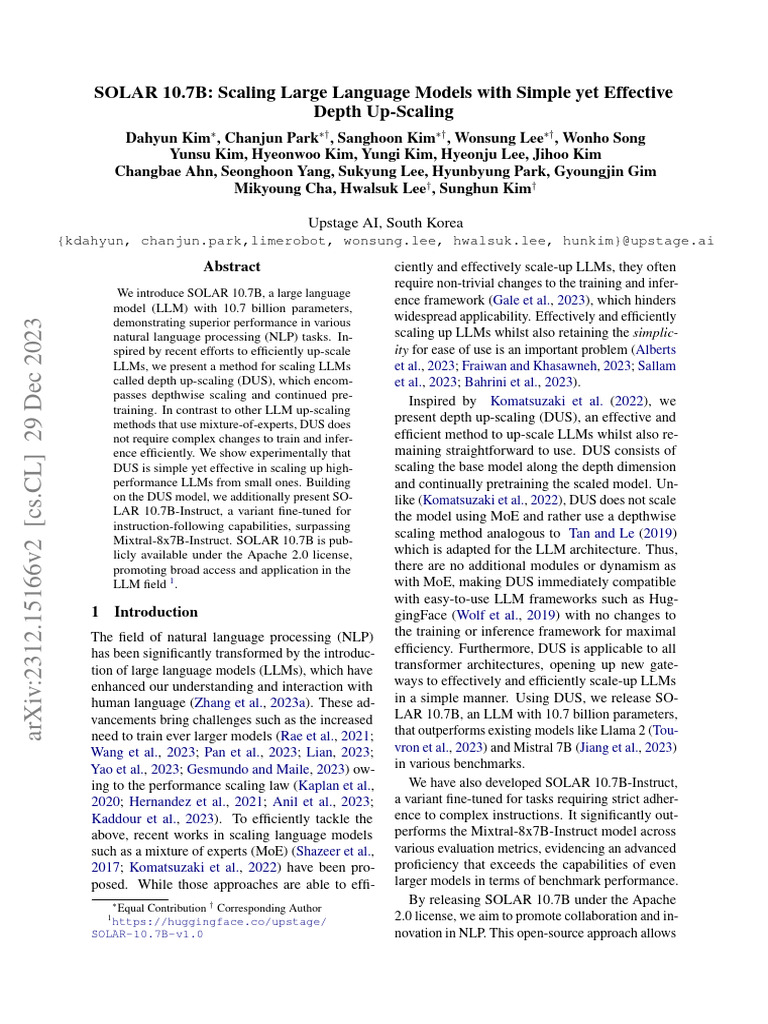 Scaling LLMs with Depth Up-Scaling | PDF | Machine Learning ...