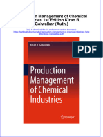 (Download PDF) Production Management of Chemical Industries 1St Edition Kiran R Golwalkar Auth Online Ebook All Chapter PDF