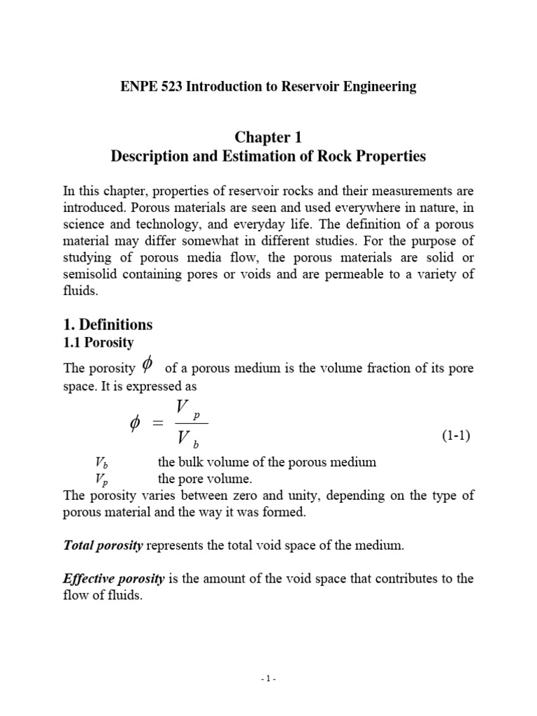 Reservoir Engineering Basics | PDF | Porosity | Permeability (Earth ...