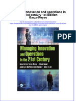 (Download PDF) Managing Innovation and Operations in The 21St Century 1St Edition Garza Reyes Online Ebook All Chapter PDF