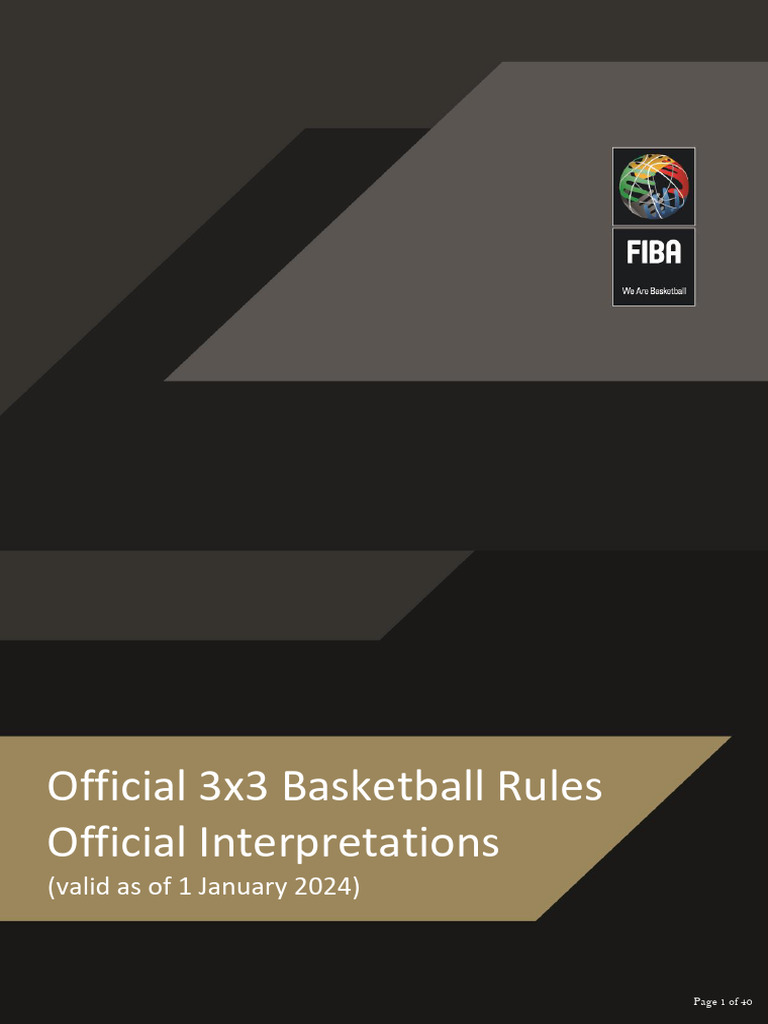 Fiba 3x3 Basketball Rules Interpretations Yellow Version | PDF | Ball ...