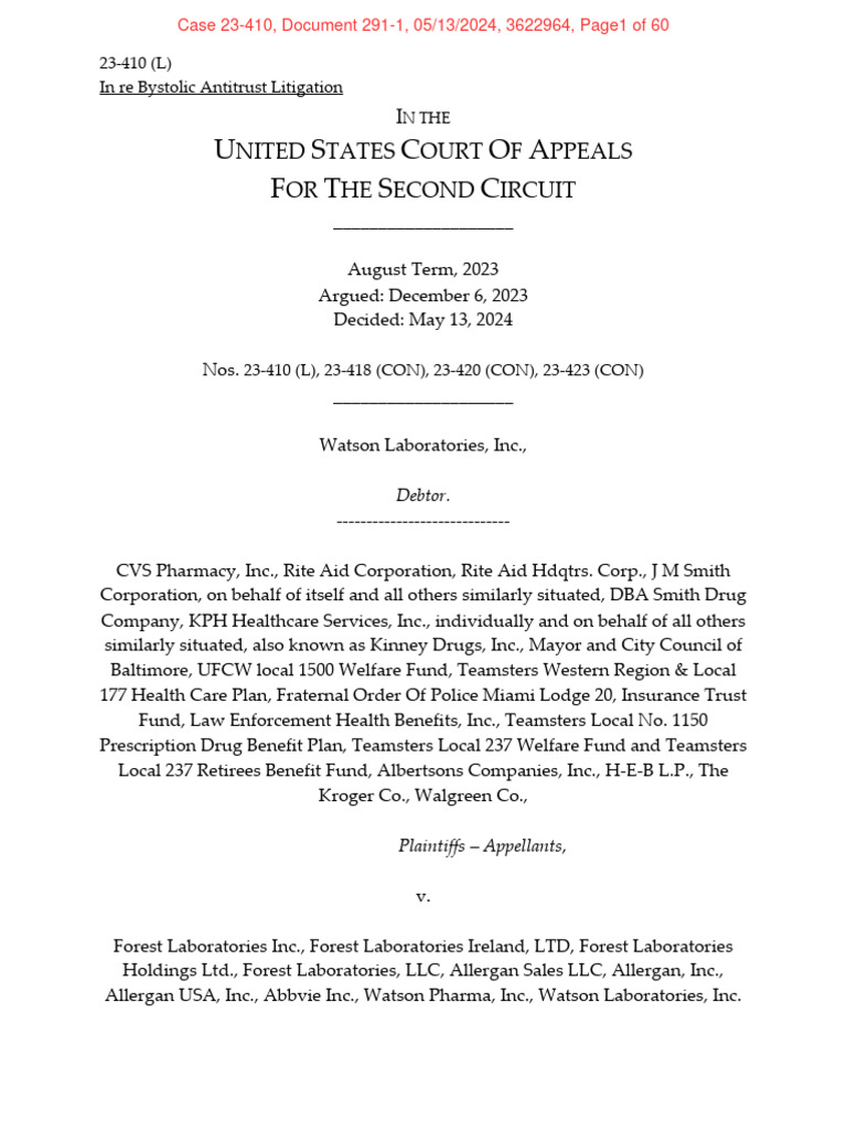 Bystolic-Affirmance Appeals Court Decision | PDF | Generic Drug