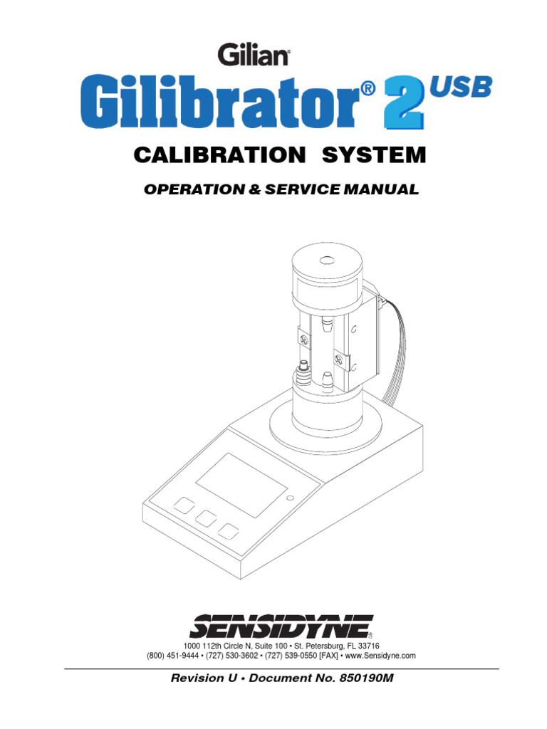 Gilibrator 2 USB User Manual | PDF | Usb | Flow Measurement