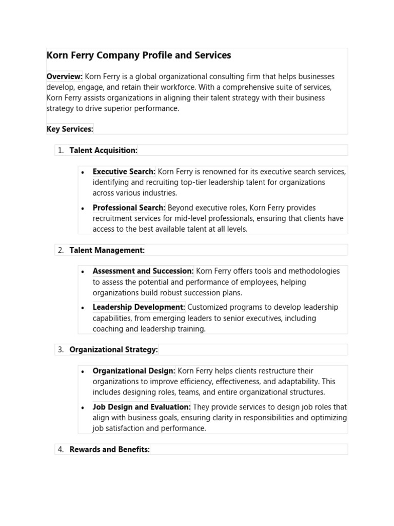 Korn Ferry: Organizational Consulting Overview | PDF | Talent ...
