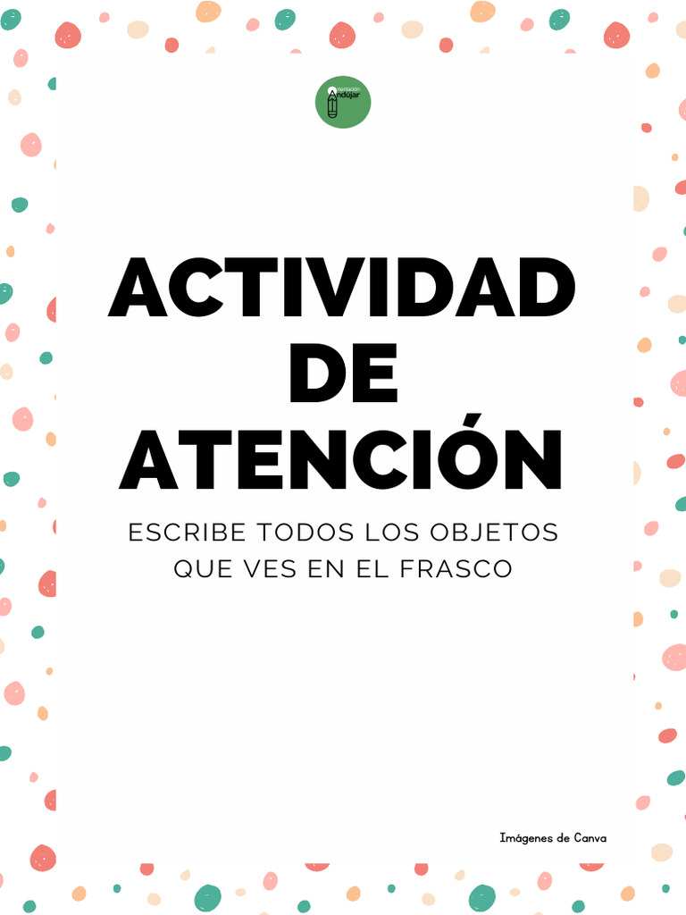Observa y Escribe Objetos en el Frasco | PDF