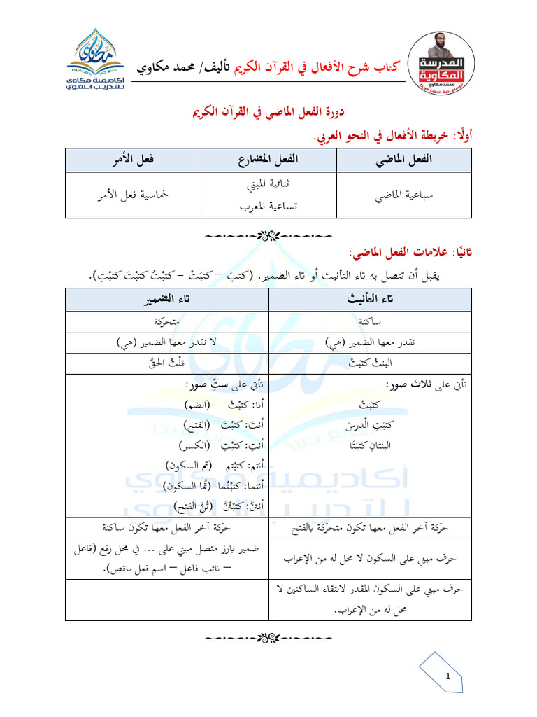 الفعل الماضي | PDF