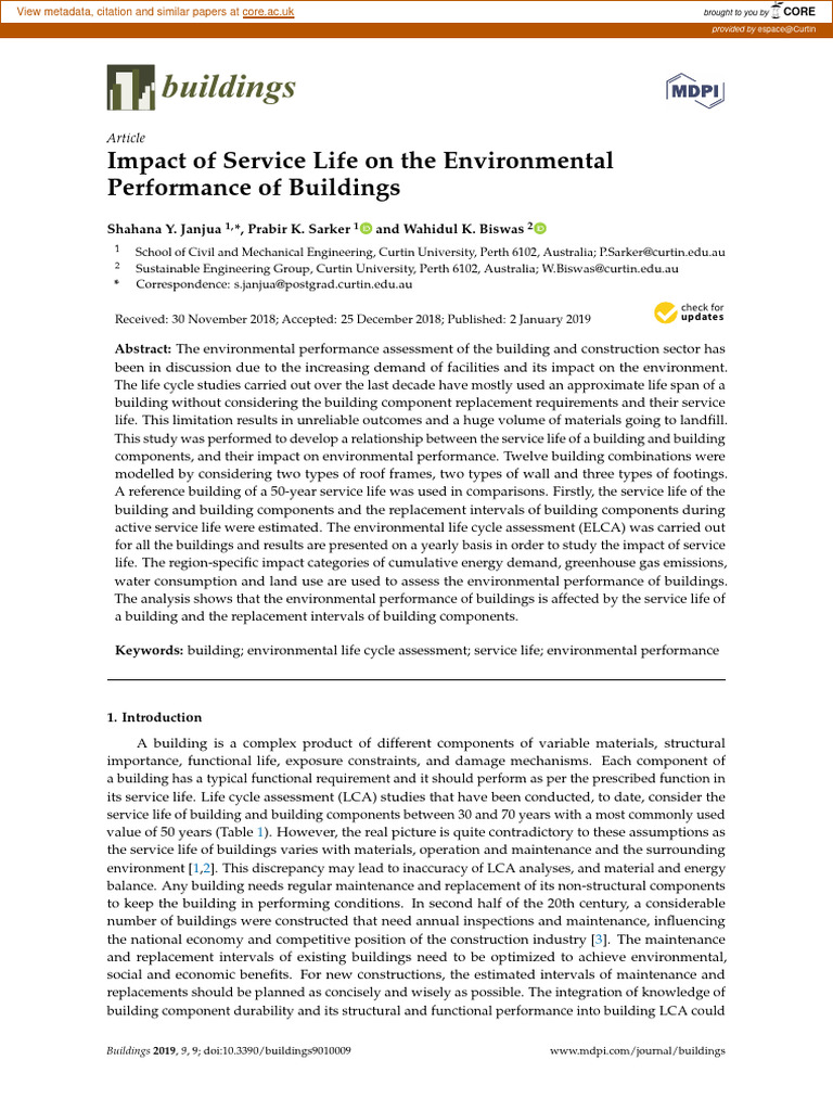 Impact of Service Life On The Environmental | PDF | Life Cycle Assessment