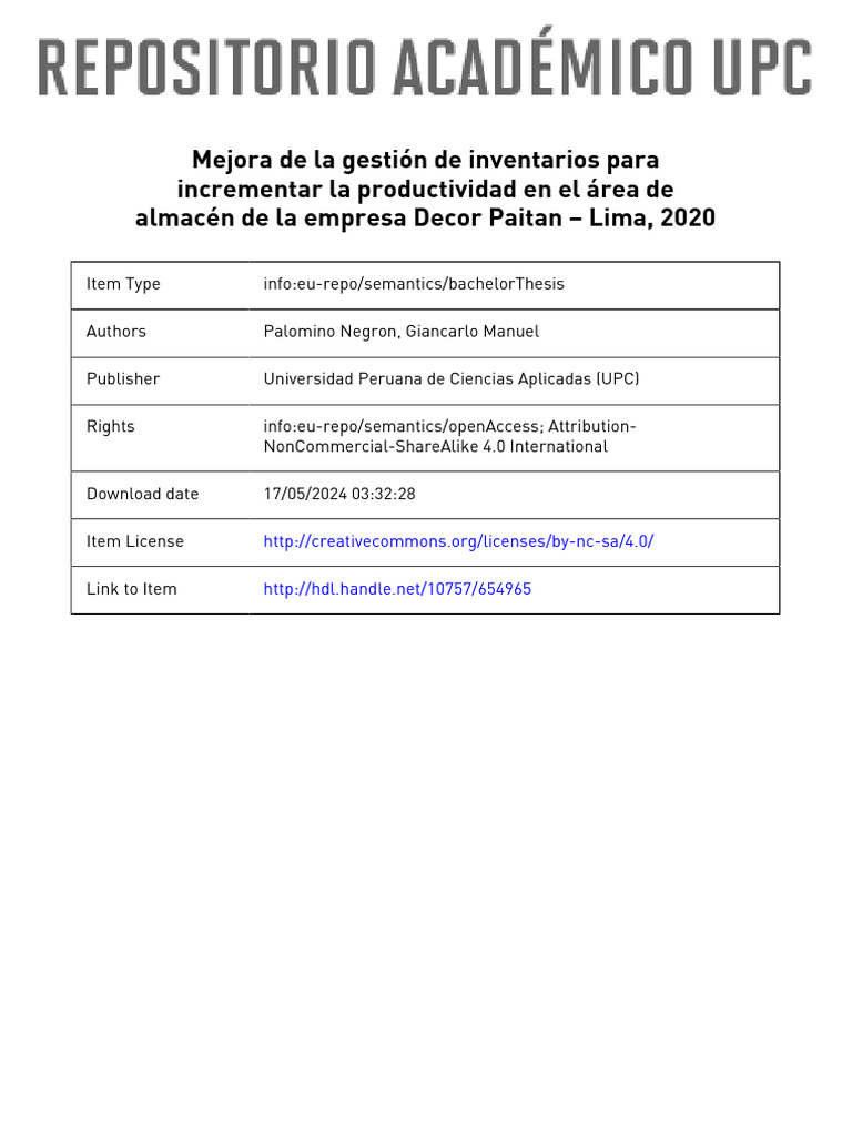 Mejora de Inventarios en Decor Paitan | PDF | Business | Logística