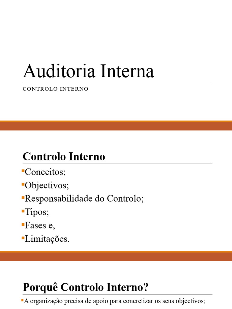 Tipos e Objetivos do Controle Interno | PDF | Contabilidade | Auditoria ...