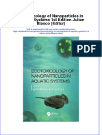 (Download PDF) Ecotoxicology of Nanoparticles in Aquatic Systems 1St Edition Julian Blasco Editor Online Ebook All Chapter PDF